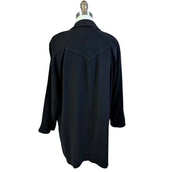 VTG Isaac Mizrahi New York Black Wool Blend Car Coat Swing Jacket Sz 8 S/M - Picture 3 of 7